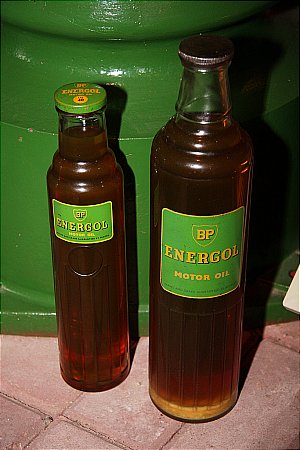 B.P. ENERGOL OIL BOTTLES (Pint & Quart) - click to enlarge